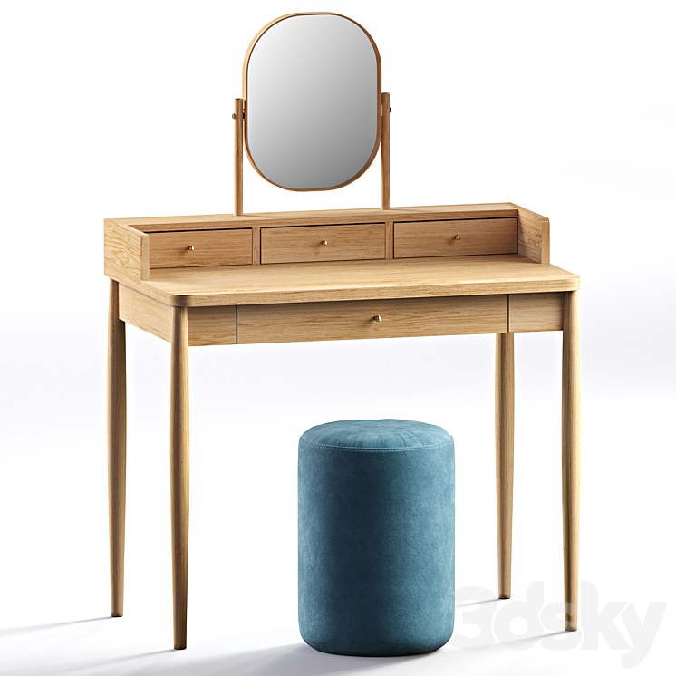 Lussan dressing table and Luxore ottoman LA REDOUTE INTERIEURS 3DS Max - thumbnail 2