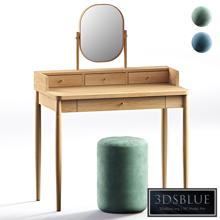 Lussan dressing table and Luxore ottoman LA REDOUTE INTERIEURS 3DS Max - thumbnail 3