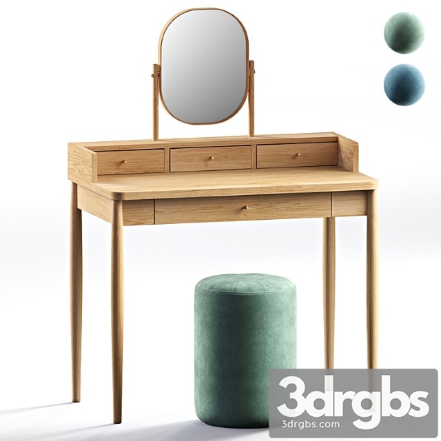 Lussan dressing table and luxore ottoman la redoute interieurs - thumbnail 1