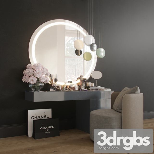 MakeUP Dressing Table Decorative Set 02 3dsmax Download - thumbnail 1