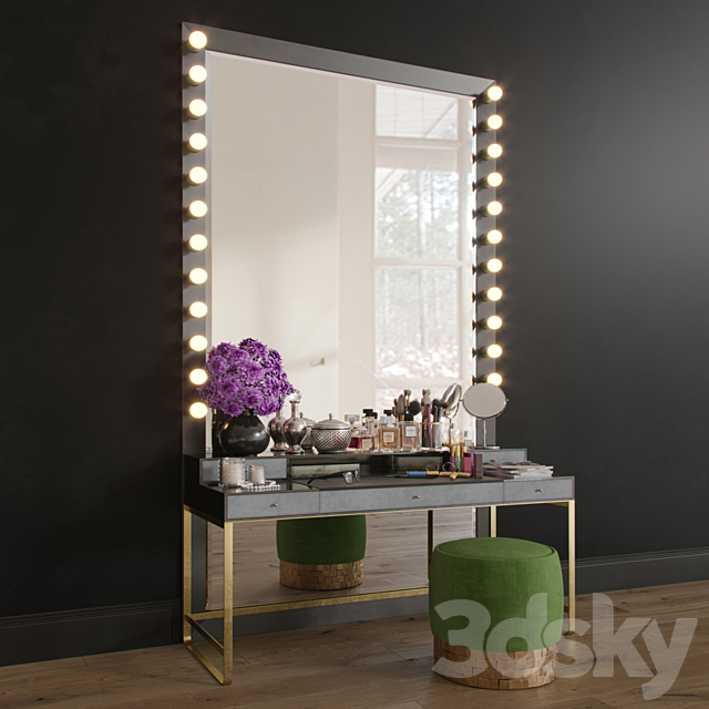 MakeUP Dressing Table Decorative Set Set_01 3DSMax File - thumbnail 1