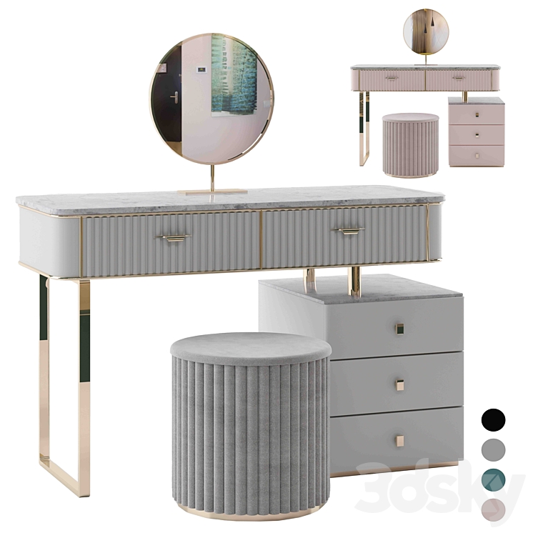 Makeup Vanity Set 02 3DS Max Model - thumbnail 1