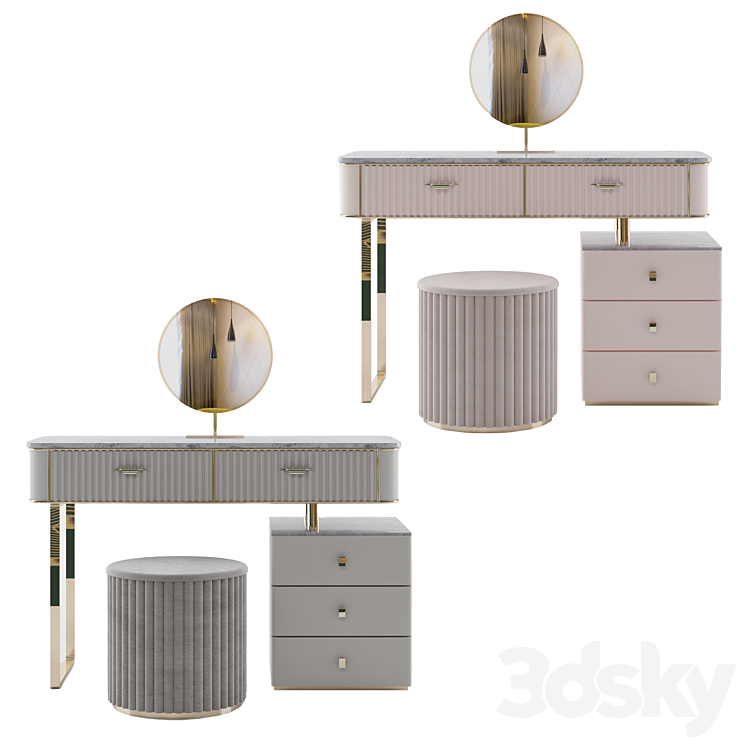 Makeup Vanity Set 02 3DS Max Model - thumbnail 2