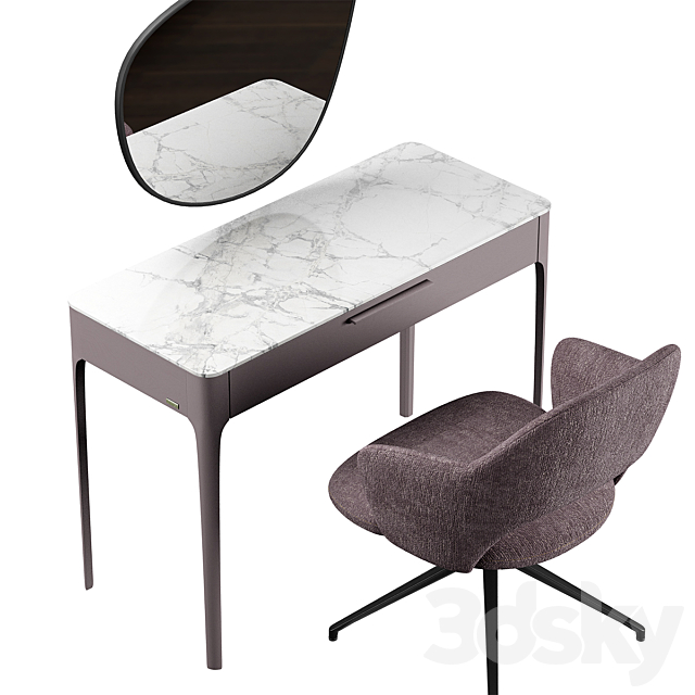 Mara dressing table Roma Furman armchair 3DS Max Model - thumbnail 4