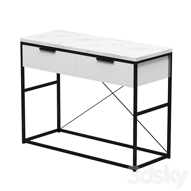 Nord Dressing table (White\/Statuario) 3DS Max Model - thumbnail 1