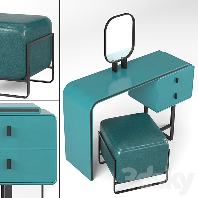 Nordic dressing table 3DS Max Model - thumbnail 2