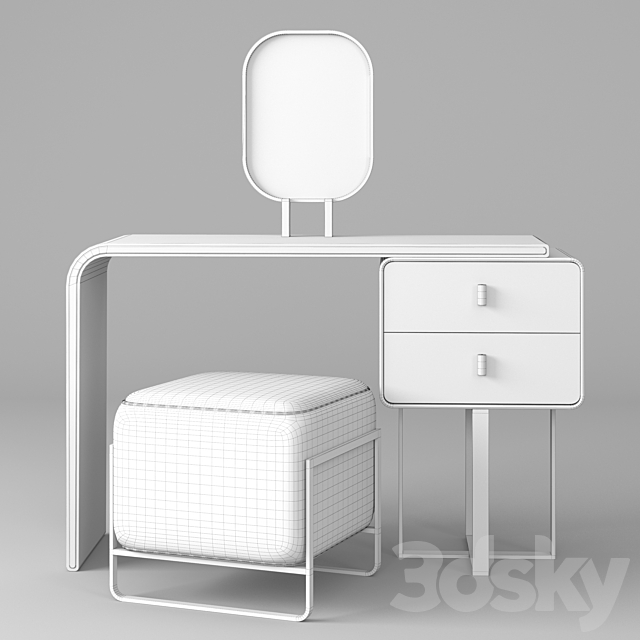 Nordic dressing table 3DS Max Model - thumbnail 3