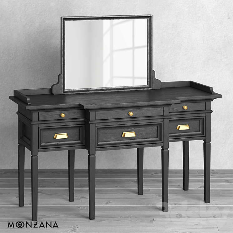 OM Table with mirror Oldfashion Moonzana 3DS Max Model - thumbnail 3