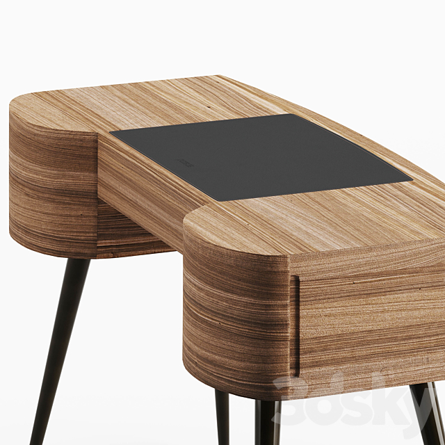 Porada Micol dressing table and Alcide pouf 3DS Max Model - thumbnail 4