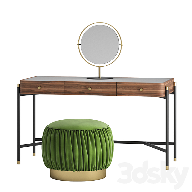 ROSIE dressing table and RENE by LASKASAS ottoman 3ds Max - thumbnail 1