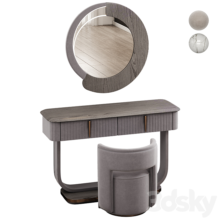 Saber Jewels CRYSTAL Narrow Dressing table 3DS Max Model - thumbnail 1