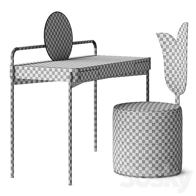 Secolo Roll Desk & Giordino Botanico Chair 3DSMax File - thumbnail 3