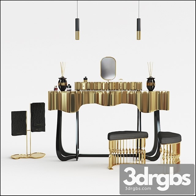 Sinuous dressing table 2 3dsmax Download - thumbnail 1