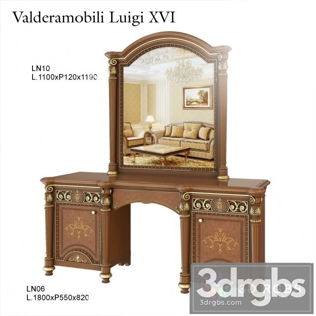 Table Mirror Valderamobili Luigi XVI 3dsmax Download - thumbnail 1