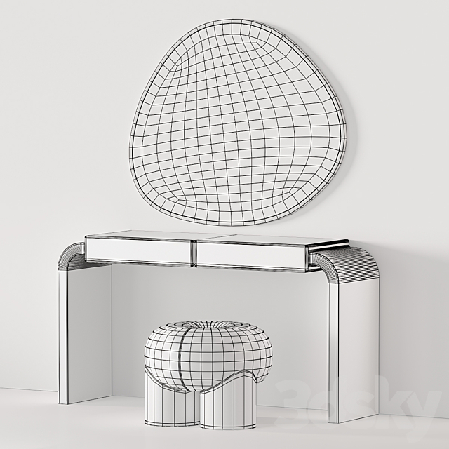 Table Nebo Pouf Ollie Mirror SPOT M 3DS Max Model - thumbnail 3