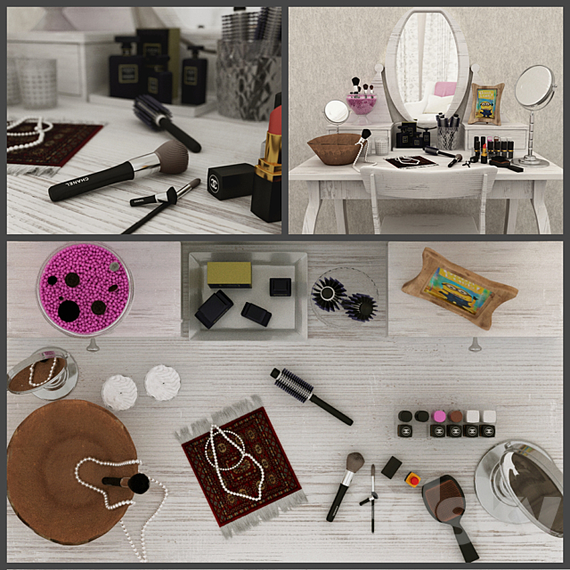 The competition. Dressing table 3DS Max Model - thumbnail 2