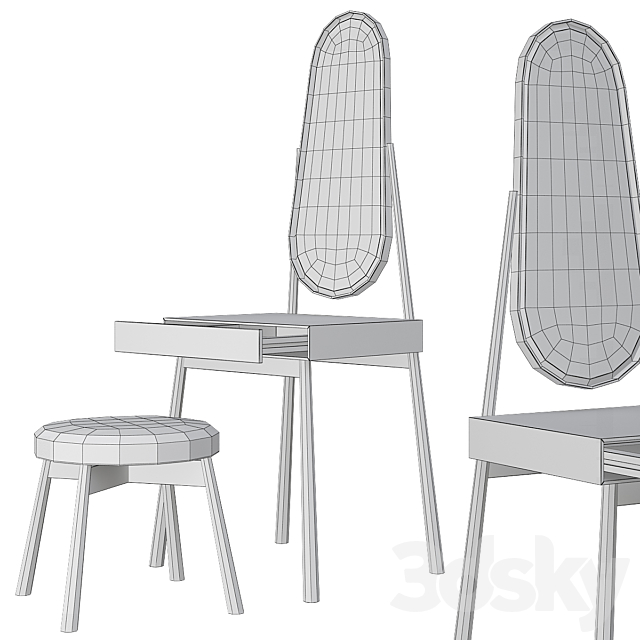 Toilet table 3DS Max Model - thumbnail 2