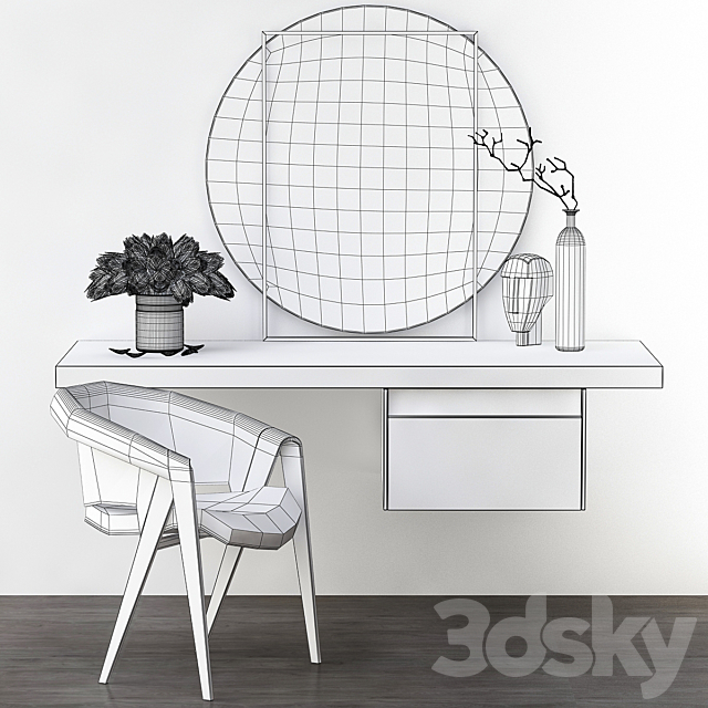 Toilet table – Minotti (low poly) 3DS Max Model - thumbnail 2