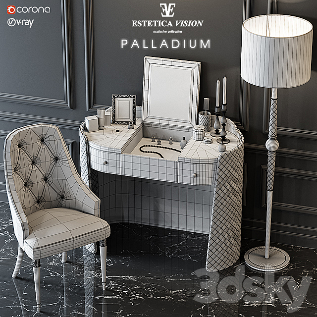 TOILET TABLE PALLADIUM 3DS Max Model - thumbnail 3