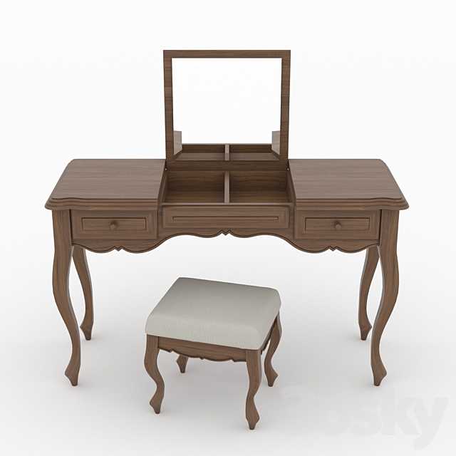 Toilet table with banquet table PROVENCE WOODRIGHT 3ds Max - thumbnail 2