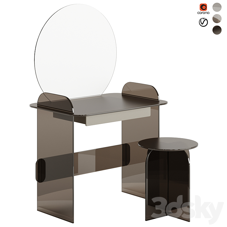 TONELLI SGABELLO OPALINA DRESSING TABLE 3DS Max - thumbnail 1