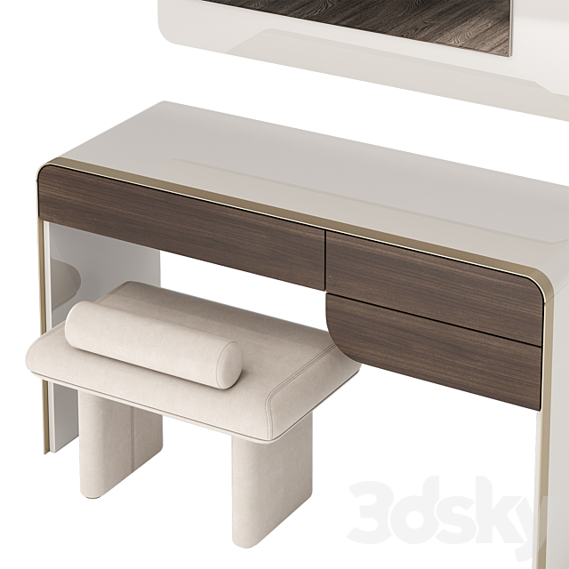 Turri SOUL Dressing Table with ZERO Pouf 3DS Max Model - thumbnail 6