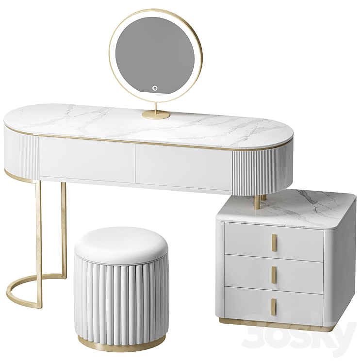 Vanity dressing table 3DS Max Model - thumbnail 1