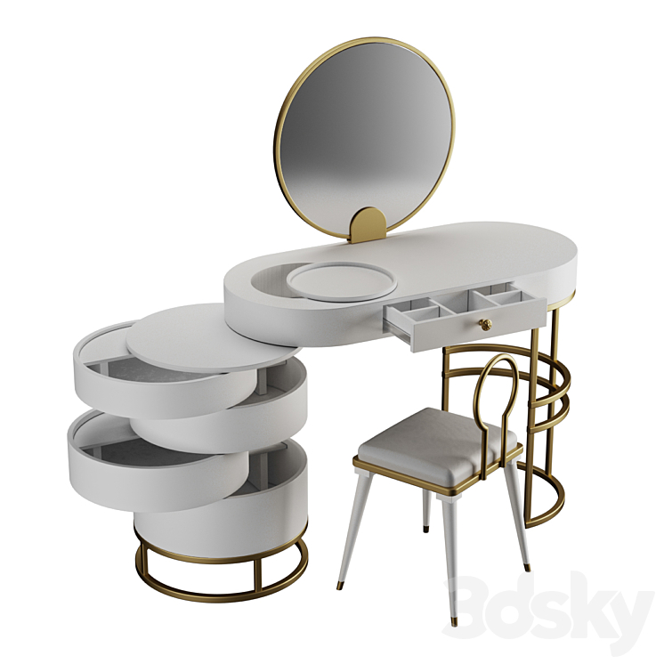 Vanity dressing table 3DS Max - thumbnail 2