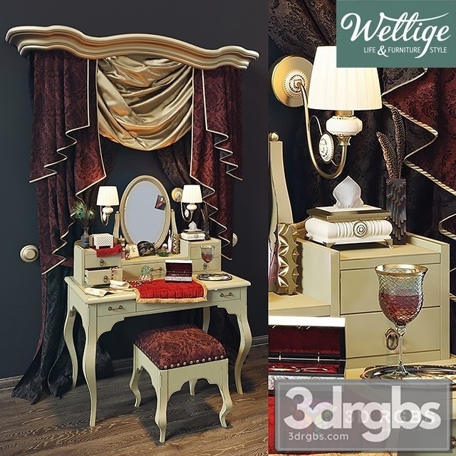 Wellige Juliet Dressing Table 3dsmax Download - thumbnail 1