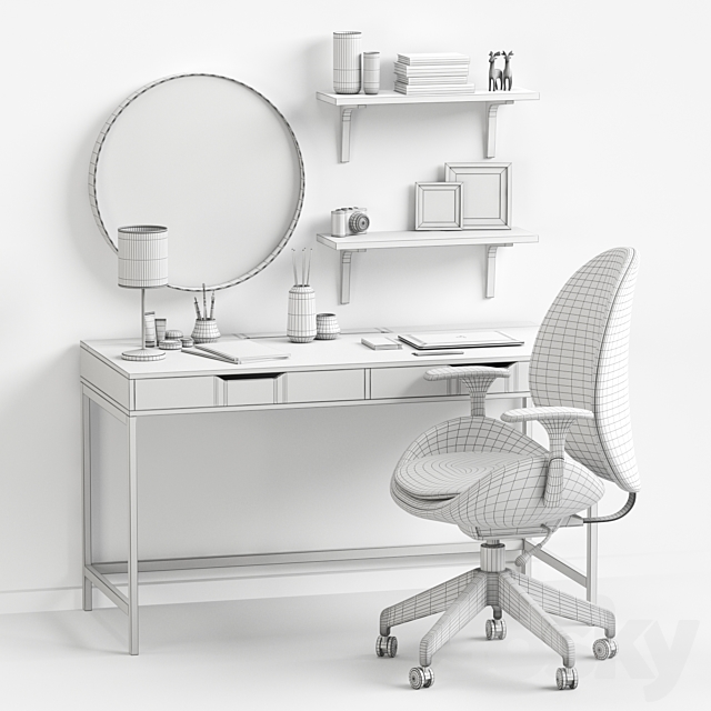 Women’s dressing table and workplace 3DSMax File - thumbnail 3