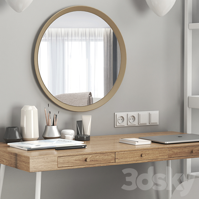 Womens IKEA dressing table and workplace 3DS Max Model - thumbnail 2