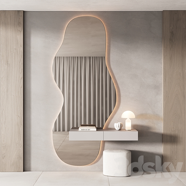 489 hallway zone 10 minimal curved shape mirror 01 3ds Max - thumbnail 2