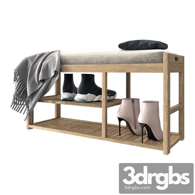 Bench with shelf for shoes - thumbnail 1