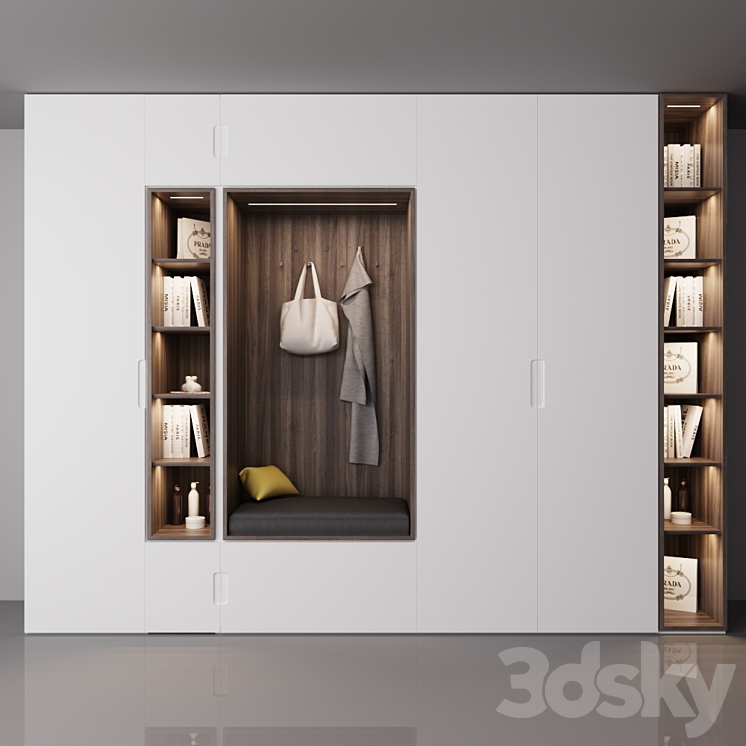 Cabinet in the hall with shelves 3DS Max - thumbnail 1