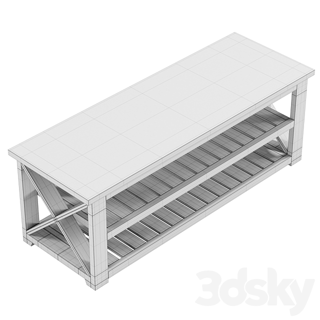 Cullen Entryway Bench 3DS Max Model - thumbnail 6