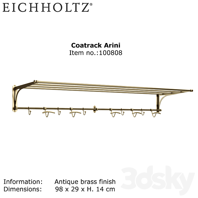 Eichholtz Coatrack Arini No100808 3ds Max - thumbnail 1