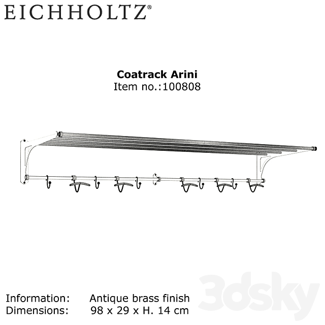 Eichholtz Coatrack Arini No100808 3ds Max - thumbnail 2