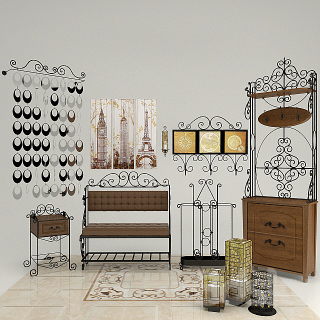 furniture collection with forged elements 3DSMax File - thumbnail 1