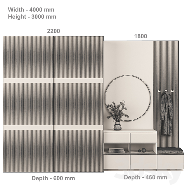 Furniture composition 52 3DSMax File - thumbnail 3