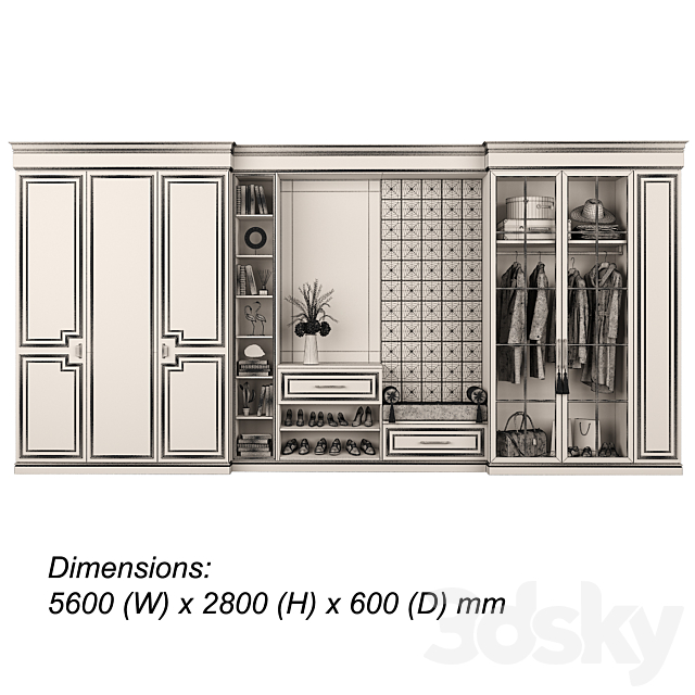 Furniture composition 93 part 4 3DS Max Model - thumbnail 4