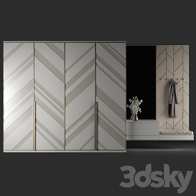 Furniture composition for hallway 62 3DSMax File - thumbnail 1