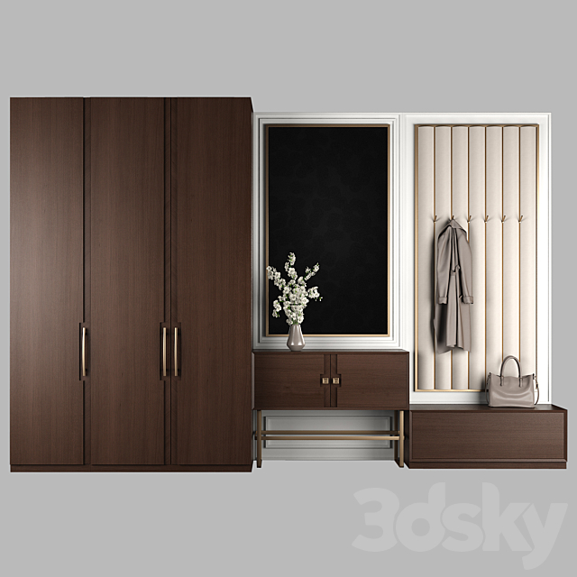 Furniture composition for hallway 65 3DSMax File - thumbnail 1