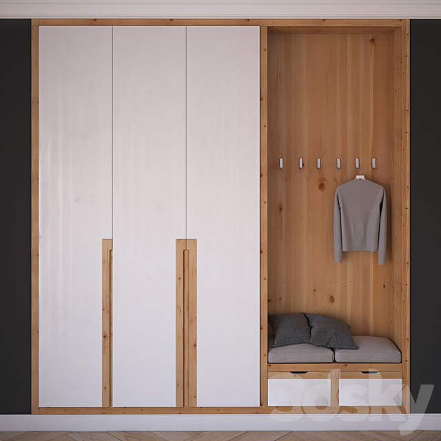 hall Wardrobe 3DSMax File - thumbnail 1