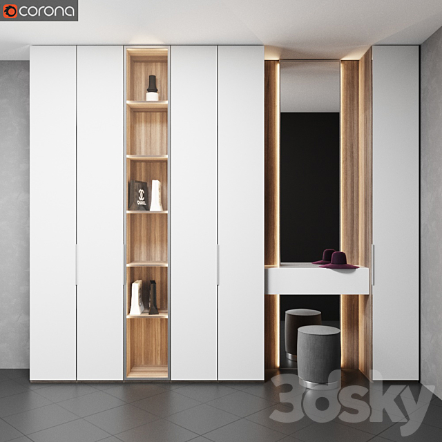 Hall Wardrobe OLIVIERI GLASS 3DSMax File - thumbnail 1