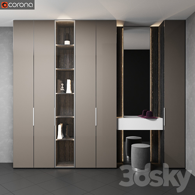 Hall Wardrobe OLIVIERI GLASS 3DSMax File - thumbnail 2