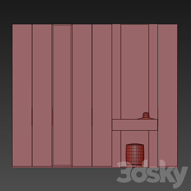 Hall Wardrobe OLIVIERI GLASS 3DSMax File - thumbnail 3