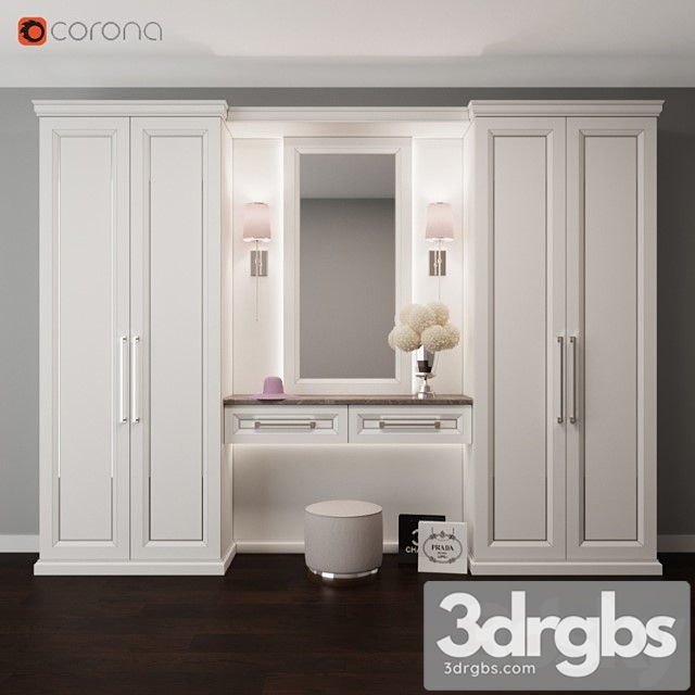 Hall wardrobe set 3 2 3dsmax Download - thumbnail 1