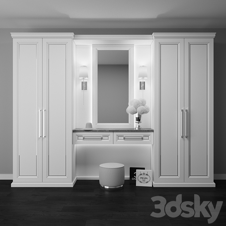 Hall Wardrobe Set 3 3DS Max - thumbnail 2