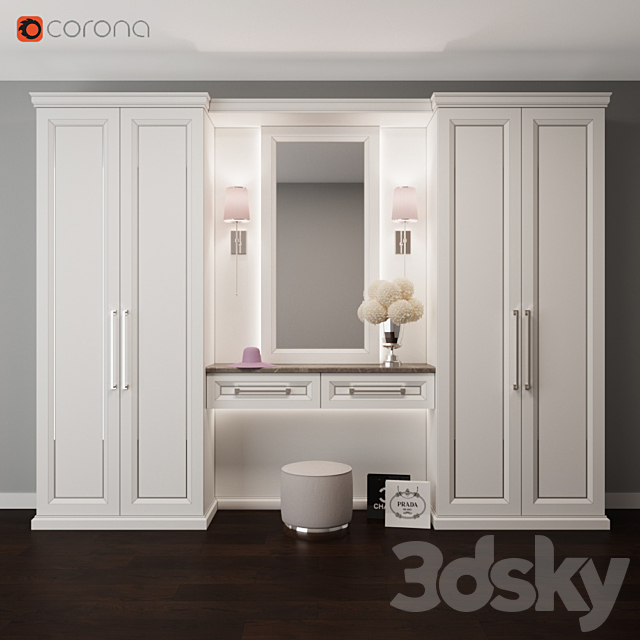 Hall Wardrobe Set 3 3DSMax File - thumbnail 1