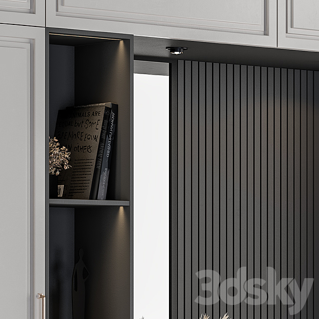 Hallway 06 – Gray and Black Set 3DS Max Model - thumbnail 4